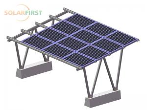 Instalación de cobertizo solar de aluminio en el suelo