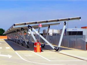 Estructura de montaje fotovoltaica para cochera solar para estacionamiento de vehículos