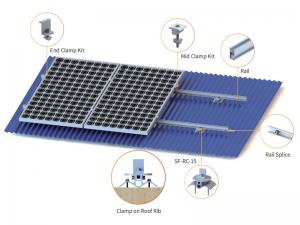 SolFirsTech SOPORTE DE TECHO METÁLICO - ABRAZADERAS DE TECHO ONDULADAS