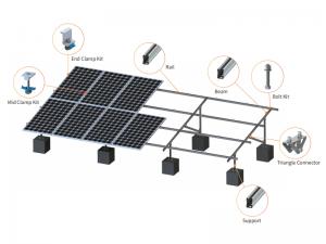 Montaje en suelo de acero al carbono SolFirsTech - Cimentación de hormigón