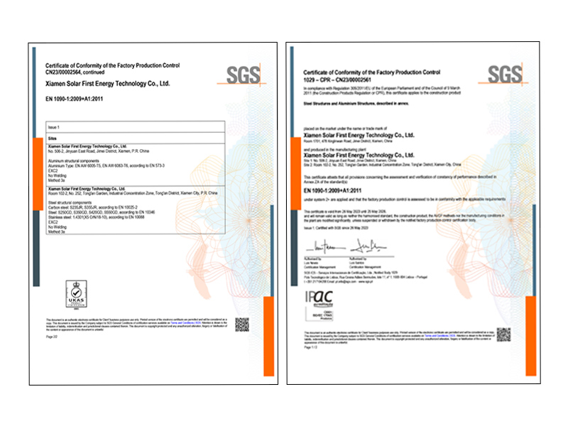 Xiamen SolFirsTech obtuvo la certificación UKCA